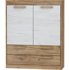   Maximus komód 2 ajtó 2 fiók - Arany tölgy - Fehér tölgy