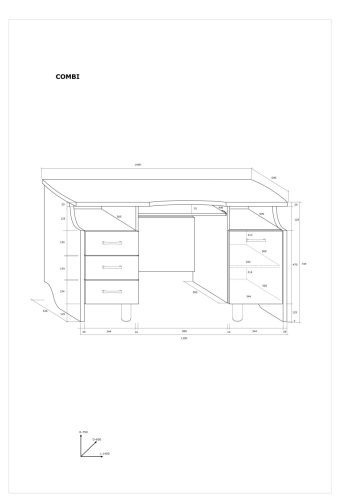 Combi íróasztal - Grange tölgy