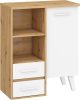 Nordis könyvespolc 1 ajtó 2 fiók - Artisan tölgy - Fehér