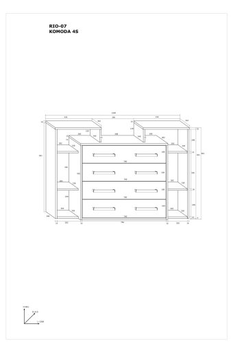 Rio komód 4 fiók - Cremona tölgy