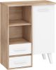 Nordis könyvespolc 1 ajtó 2 fiók - Világos Sonoma tölgy - Fehér