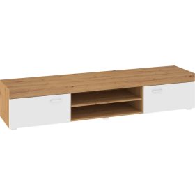 Mamba TV-állvány 2 ajtó - Artisan tölgy - Fényes fehér