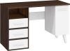 Nordis íróasztal 1 ajtó 3 fiók - Sötét Sonoma tölgy - Fehér