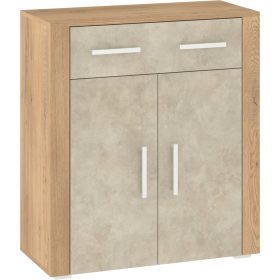   Notti komód 2 ajtó 1 fiók - Cremona tölgy - Granada mandula - Cremona tölgy