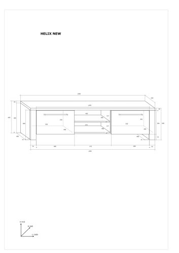 Helix New TV-állvány - Fehér - Fényes fehér