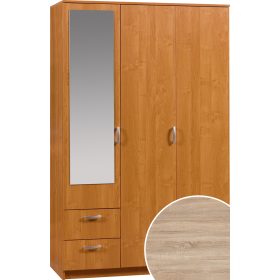   Wenecja 1 gardróbszekrény 3 ajtó 2 fiók tükörrel - Világos Sonoma tölgy