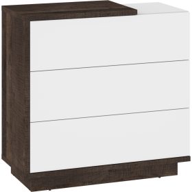 Hybrid komód 3 fiók - Grange tölgy - Fényes fehér