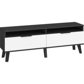 Sven TV-állvány 2 ajtó - Fekete - Fényes fehér