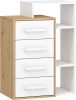 Rio komód 4 fiók jobbos - Artisan tölgy - Fehér