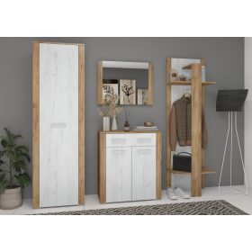 Cezar előszoba bútor szett - Arany tölgy - Fehér tölgy