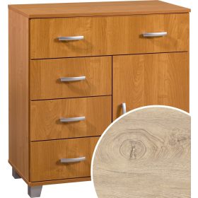 Komód 1 ajtó 4 fiók KN-8044S1D - Endgrain tölgy