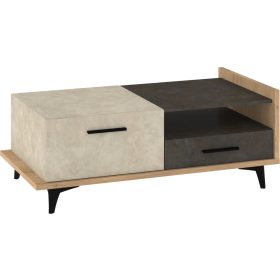   Box dohányzóasztal 2 ajtó 2 fiók - Cremona tölgy - Granada mandula - Granada barna