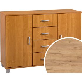 Komód 2 ajtó 4 fiók KN-1244S2D - Arany tölgy