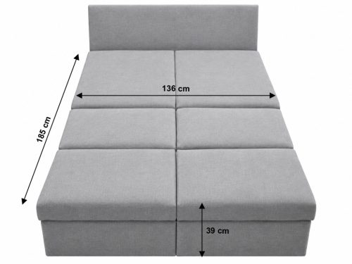 Oregon ágyneműtartós dupla fotelágy 140 cm - Sötétszürke