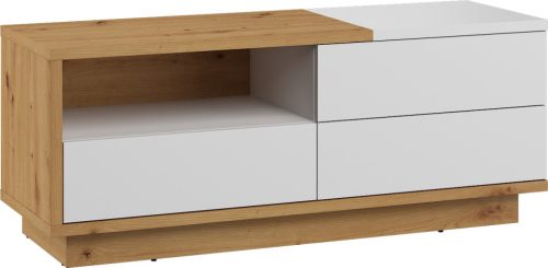 Hybrid TV-állvány 1 ajtó 1 fiók - Artisan tölgy - Fényes fehér