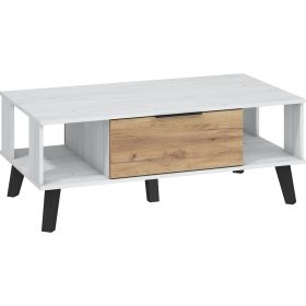   Sven nagy dohányzóasztal 2 ajtó - Fehér tölgy - Arany tölgy