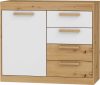 Maximus komód 1 ajtó 4 fiók - Artisan tölgy - Fényes fehér