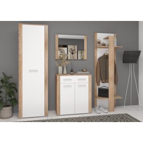   Cezar előszoba bútor szett - Világos Sonoma tölgy - Fehér