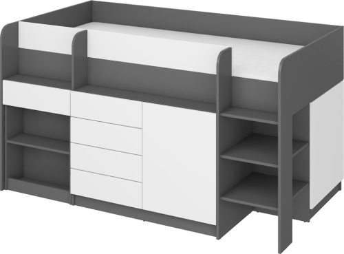 Smile galériaágy jobbos - Szürke - Fehér