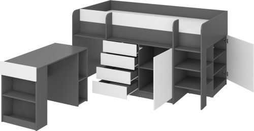 Smile galériaágy jobbos - Szürke - Fehér