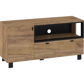 Vegas TV-állvány 1 ajtó 1 fiók - Arany tölgy - Fekete