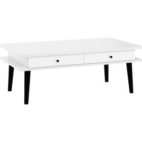   Dolce dohányzóasztal 4 fiók téglalap alakú - Fehér - Fényes fehér