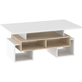 Rio dohányzóasztal S - Endgrain tölgy - Fehér