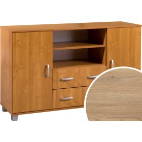   Komód 2 ajtó 2 fiók nyitott polc KN-1442S2DW6 - Cremona tölgy