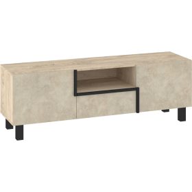   Lars TV-állvány 2 ajtó 1 fiók - Endgrain tölgy - Granada mandula