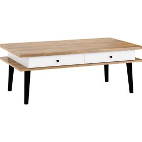   Dolce dohányzóasztal 4 fiók téglalap alakú - Burgundy tölgy - Fényes fehér