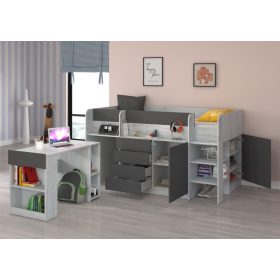 Smile galériaágy jobbos - Fehér tölgy - Szürke