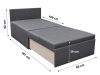 Oregon fotelágy ágyneműtartóval 70 cm - Sárga