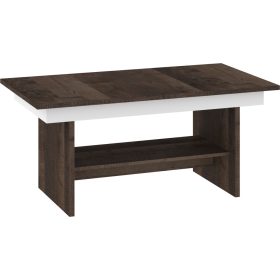   Dallas  emelhető és kihúzható dohányzóasztal - Grange tölgy - Fényes fehér