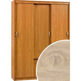   Aleksander 4 tolóajtós gardróbszekrény tükör nélkül - Endgrain tölgy