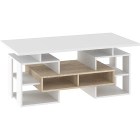 Rio dohányzóasztal W - Endgrain tölgy - Fehér