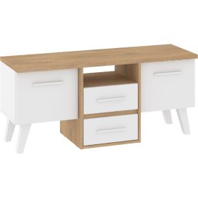 Nordis TV-állvány 3 ajtó - Cremona tölgy - Fehér