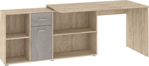 Beat L íróasztal kombináció balos - Endgrain tölgy - Beton szürke