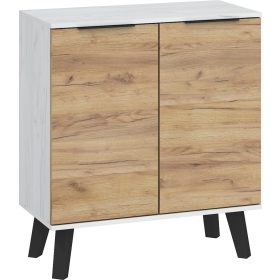 Sven komód 2 ajtó - Fehér tölgy - Arany tölgy