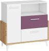 Hey komód 1 ajtó 2 fiók 95W - Artisan tölgy - Fehér - Lila