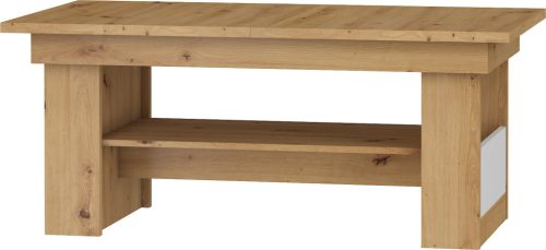 Maximus emelhető és kihúzható dohányzóasztal - Artisan tölgy - Fényes fehér