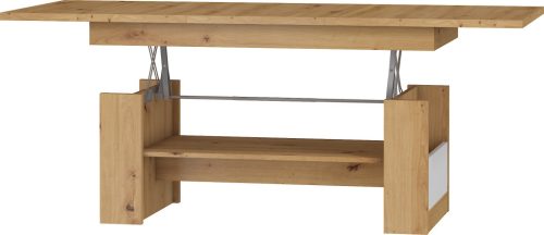 Maximus emelhető és kihúzható dohányzóasztal - Artisan tölgy - Fényes fehér