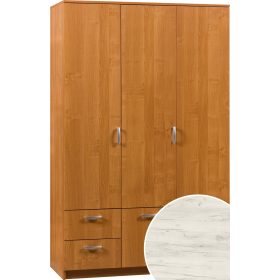   Wenecja 2 gardróbszekrény 3 ajtó 2 fiók tükör nélkül - Fehér tölgy