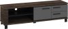 Lamir TV-állvány 1 ajtó 2 fiók - Grange tölgy - Szürke - Fekete