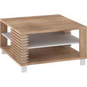   Lamir dohányzóasztal K négyzet alakú - Világos Sonoma tölgy - Fehér