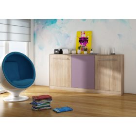 Roger szekrényágy - Világos Sonoma tölgy - Lila