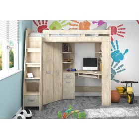   Antresola galériaágy balos - Endgrain tölgy - Granada mandula