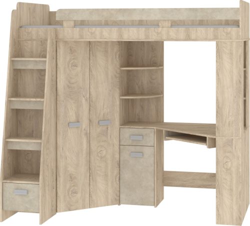 Antresola galériaágy balos - Endgrain tölgy - Granada mandula