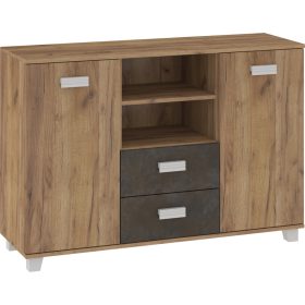 Solo komód 2 ajtó 2 fiók - Arany tölgy - Granada barna