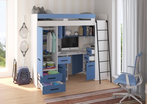 Smyk galériaágy jobbos - Fehér - Világos kék - Kék