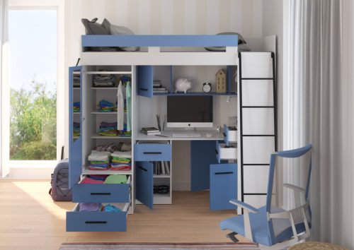 Smyk galériaágy jobbos - Fehér - Világos kék - Kék